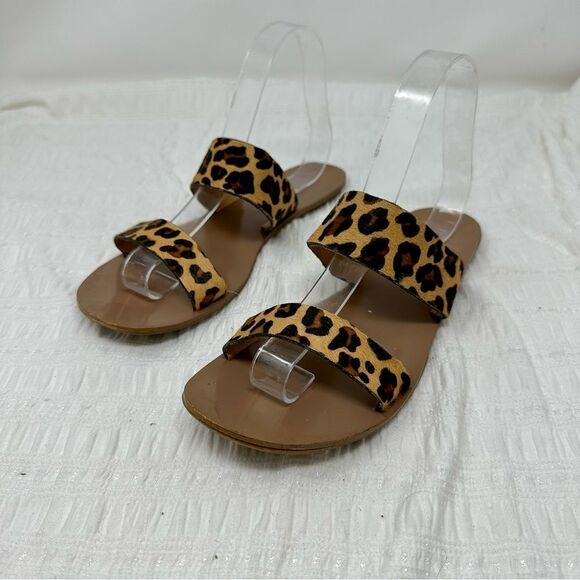 J. Crew Factory Double Strap Animal Print Sandals- Size 8 - Picture 9 of 13